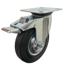 Колесо поворотное резина SCb 80 200 мм с тормозом РФ