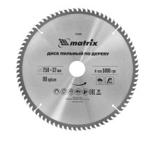 Пильный диск по дереву, 250 х 32 мм, 80 зубьев Matrix Professional