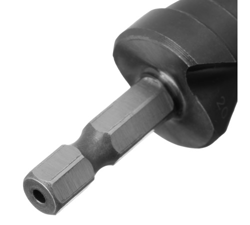 Сверло ступенчатое 4-6-8-10-12-14-16-18-20 мм, Р6М5, 6-гр. хвостовик Denzel