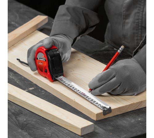 Рулетка Rubber,7,5 м х 25 мм,обрезиненный корпус Matrix