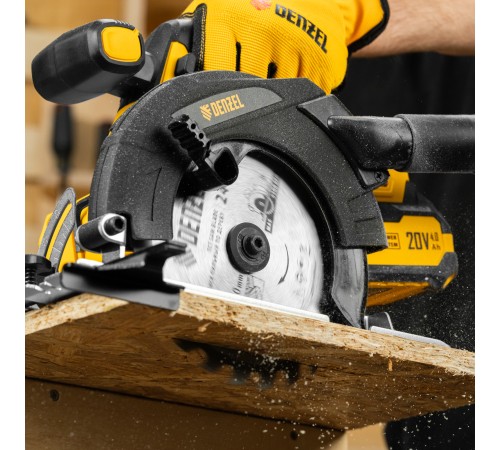 Пила циркулярная аккумуляторная CCSH-20-165, 165 мм, Li-Ion, 20 В// Denzel