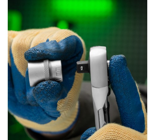 Ключ-трещотка 3/8", 45 зубьев, цельнометаллический, с быстрым сбросом, CrV, хром Сибртех