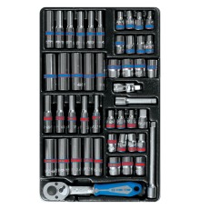 Набор торцевых головок 1/4" с принадлежностями, ложемент, 48 предметов KING TONY 9-2548CR