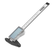 Штангенциркуль пластиковый, 150 мм, электронный, большой дисплей, с глубиномером// Denzel