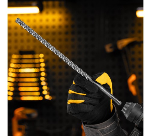 Бур по бетону, цельная крестовая пластина, 12x315 мм, SDS PLUS Denzel