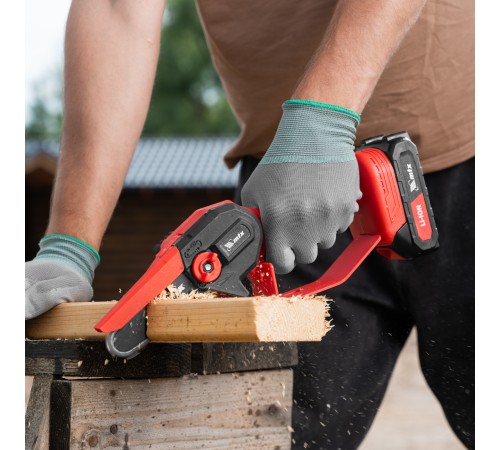 Цепная мини-пила аккумуляторная, MCS-100, шина 100 мм, Li-Ion, 20 В MTX