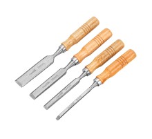 Набор стамесок, 6-12-18-24 мм, плоские, деревянные рукоятки Sparta