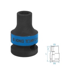 Головка торцевая ударная шестигранная 1/2", 08 мм KING TONY 453508M Головка торцевая ударная шестигранная 1/2", 08 мм KING TONY 453508M