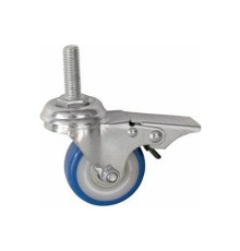 Колесо аппаратное поворотное SCtvb 92 75 мм с болтом и тормозом (синяя резина) Колесо аппаратное поворотное SCtvb 92 75 мм с болтом и тормозом (синяя резина)