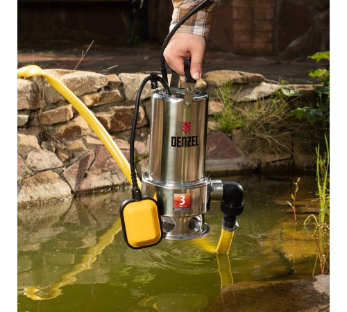 Дренажный насос DP1100X, 1100 Вт, подъем 11 м, 15500 л/ч Denzel