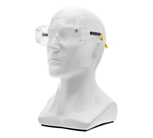 Очки защитные открытые, поликарбонатные, увеличенная прозрачная линза,  регулируемые дужки Denzel