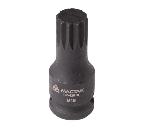 Торцевая насадка 1/2", SPLINE, M18 для болта задней ступицы VAG МАСТАК 100-42018 Торцевая насадка 1/2", SPLINE, M18 для болта задней ступицы VAG МАСТАК 100-42018