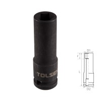 Головка торцевая ударная глубокая шестигранная 1/2", 15 мм TOLSEN TT18265 Головка торцевая ударная глубокая шестигранная 1/2", 15 мм TOLSEN TT18265