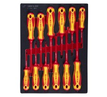 Набор отверток диэлектрических, ложемент, 12 предметов KING TONY 9-30612MRV