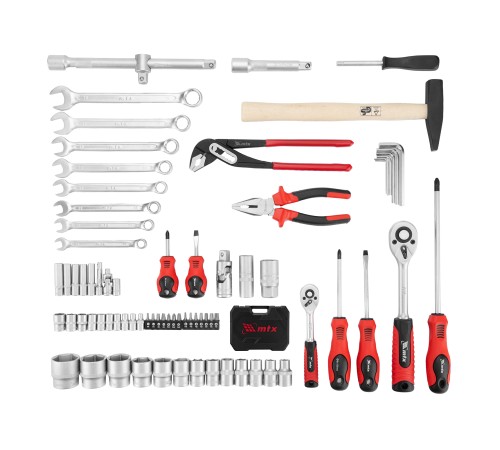 Набор инструментов, 1/2", 1/4", пластиковый кейс 76 предметов MTX