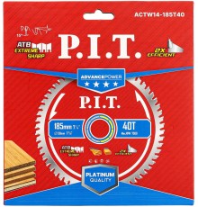 Диск пильный по дереву P.I.T. ACTW14-185T40
