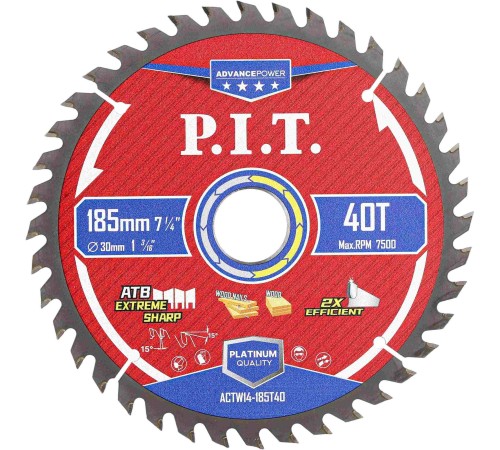 Диск пильный по дереву P.I.T. ACTW14-185T40