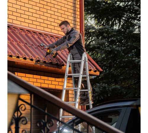 Лестница шарнирная алюминиевая, 4 х 5 ступеней, Сибртех