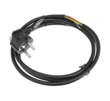 Шнур сетевой Energy Series, ПВС, 1,5 м, 3 x 1,5 мм, с неразборной вилкой, черный, Denzel