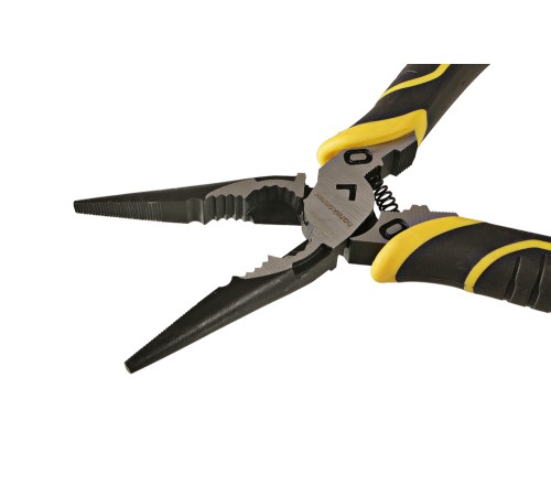 Длинногубцы 200мм, эксц. шарнир,+30% к силе реза, СrV, TPR рук., Hanskonner