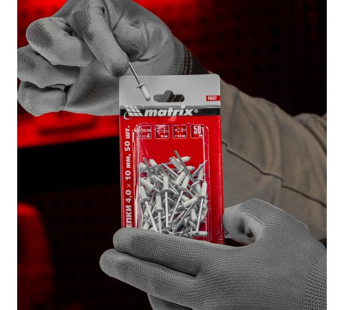 Заклепки 4.0 х 10 мм RAL 9003, сигнально-белые, 50 шт Matrix