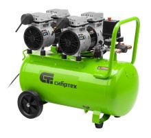 Компрессор безмаслянный малошумный МБ 2000/50, 2000 Вт, 50л, 300 л/мин Сибртех