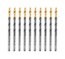 Сверло по металлу, 3,2 мм, HSS-Tin, Golden Tip, 10 шт. Denzel