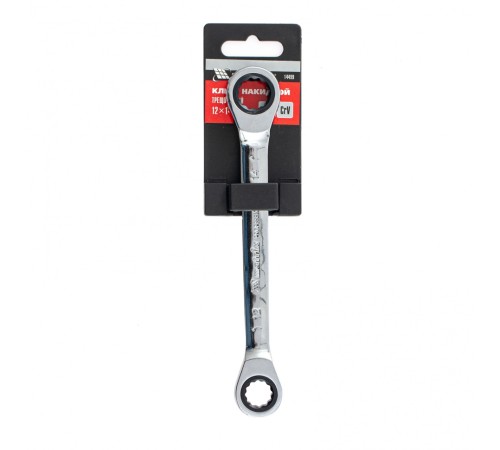 Ключ накидной трещоточный, 12 х 14мм, CrV, зеркальный хром Matrix