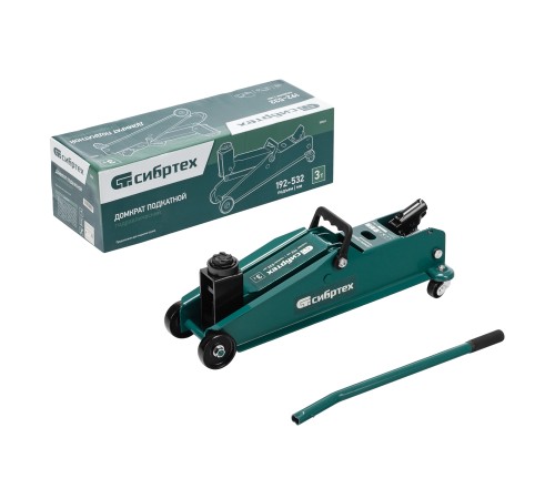 Домкрат гидравлический подкатной, 3 т, 192-532 мм, SUV Сибртех