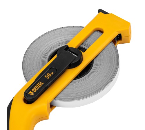 Рулетка геодезическая 50 м х 13 мм, открытый корпус, металлическая лента Denzel Рулетка геодезическая 50 м х 13 мм, открытый корпус, металлическая лента Denzel