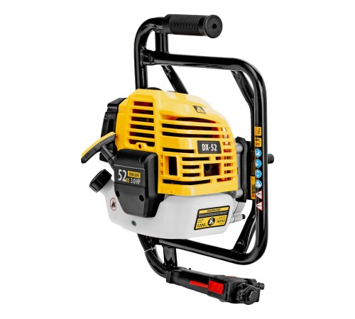 Мотобур DX-52, объём двигателя 52 см3, соединение 20 мм, без шнека Denzel