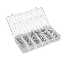 Набор гаек М3, М4, М5, М6, М8, М10, 600 предметов Сибртех