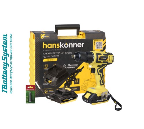 Аккумуляторный шуруповерт Hanskonner HCD1855R 1BatterySystem Аккумуляторный шуруповерт Hanskonner HCD1855R 1BatterySystem