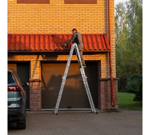 Лестница шарнирная алюминиевая, 4 х 5 ступеней, Сибртех