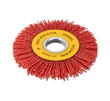 Щетка для УШМ, 100 мм, Плоская, нейлоновая щетина, посадка 22,2 мм Denzel