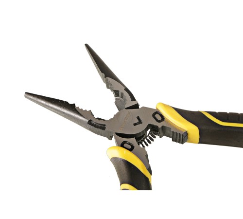 Длинногубцы 200мм, эксц. шарнир,+30% к силе реза, СrV, TPR рук., Hanskonner