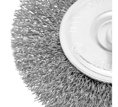 Щетка для дрели 100 мм, плоская со шпилькой, витая проволока Сибртех