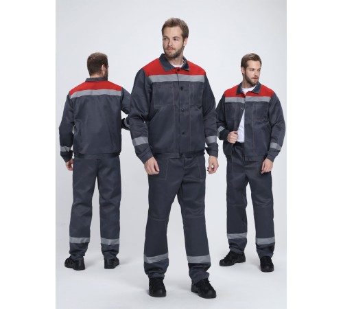 Костюм Легион-1 СОП (тк.Смесовая,210) брюки, т.серый/красный