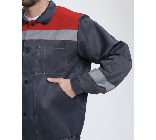 Костюм Легион-1 СОП (тк.Смесовая,210) брюки, т.серый/красный