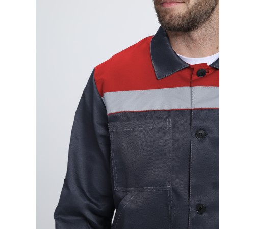 Костюм Легион-1 СОП (тк.Смесовая,210) брюки, т.серый/красный