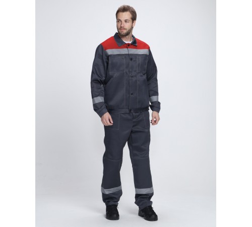 Костюм Легион-1 СОП (тк.Смесовая,210) брюки, т.серый/красный