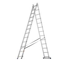 Лестница, 2 х 13 ступеней, алюминиевая, двухсекционная, Сибртех