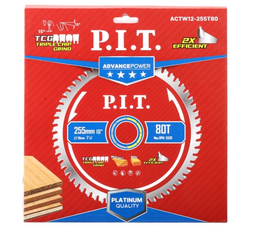 Диск пильный по дереву P.I.T. ACTW12-255T80
