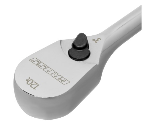 Ключ-трещотка 3/8", CrV, 120 зубьев, цельнометаллический, хром Gross