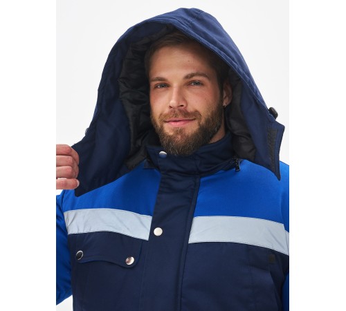 Костюм зимний Сибер-Премиум СОП UZ (тк.Смесовая,240) п/к, т.синий/васильковый