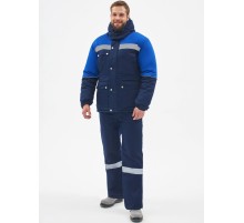 Костюм зимний Сибер-Премиум СОП IMP (тк.Смесовая,240) п/к, т.синий/васильковый