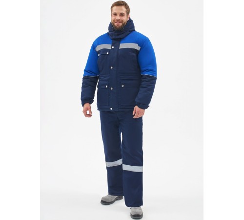 Костюм зимний Сибер-Премиум СОП UZ (тк.Смесовая,240) п/к, т.синий/васильковый