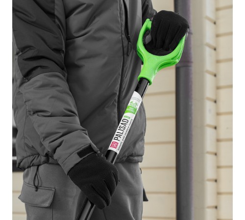 Лопата для уборки снега пластиковая, 400х417х1390 мм, алюминиевый черенок Palisad