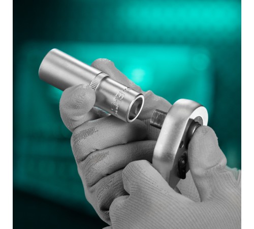 Головка торцевая удлиненная, 19 мм, шестигранная, CrV, под квадрат 1/2 Stels