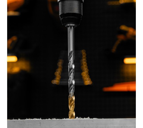 Сверло спиральное по металлу 11 х 195 мм, Р6М5, Golden Tip, удлиненное Denzel